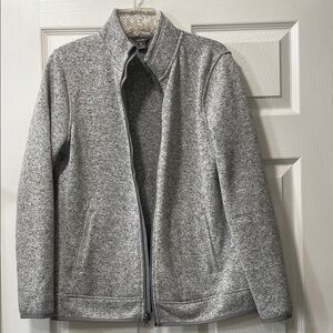 Eddie Bauer Heather Gray Zip-Up Sweater M
